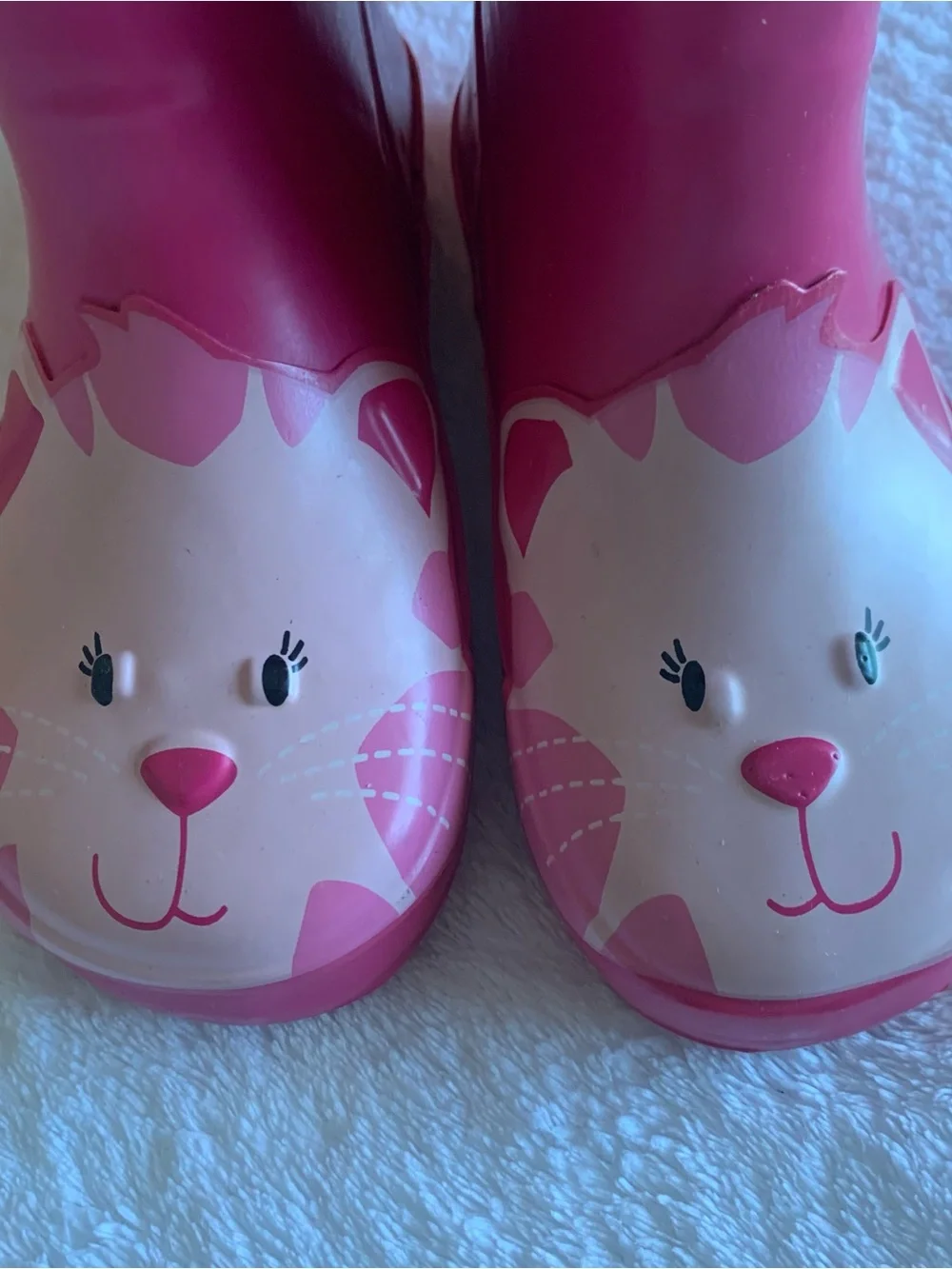 Jumping Beans Toddler Girls Pink Cat Rain Boots, Size toddler Large 8/9 M